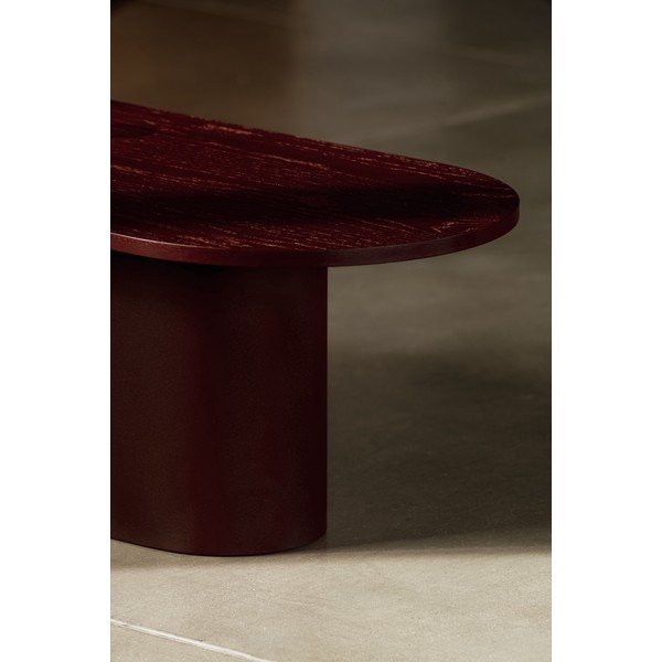 Tavolino da salotto burgundy con piano effetto rovere 50x115 cm Looi – noo.ma-image-2