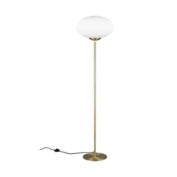 Lampada da terra color ottone con paralume in vetro (altezza totale 150 cm) Fomento – Trio