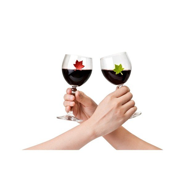 Sada 6 rozlišovačů skleniček Qualy&CO Leaf My Glass-image-3