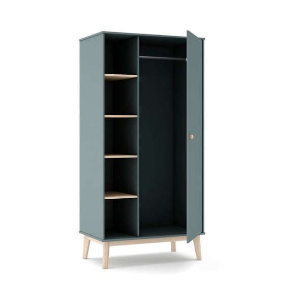 Armadio per bambini verde polveroso 90x180x52 cm Esteban – Marckeric-image-3