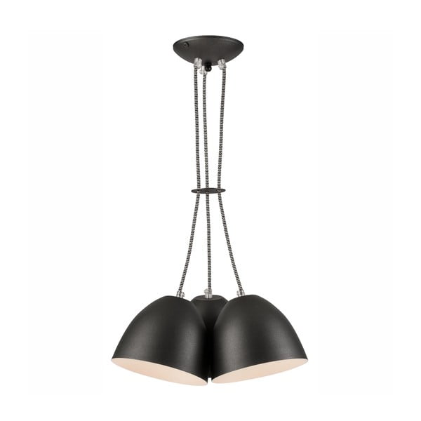 Lampada a sospensione nera con paralume in metallo Livia - LAMKUR