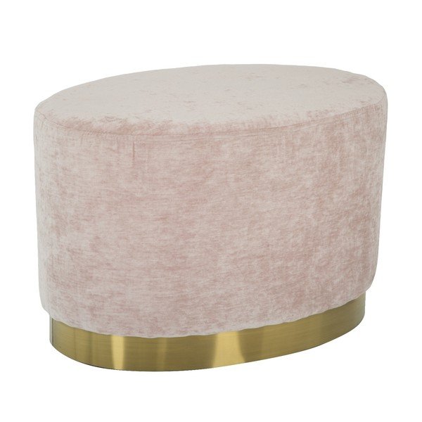 Pouf rosa chiaro con base color oro Ovale Grande - Mauro Ferretti-image-1
