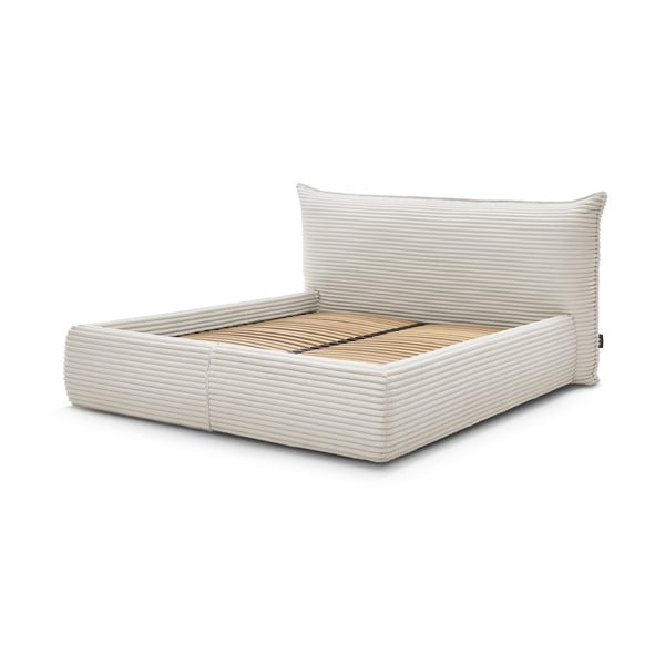 Letto matrimoniale bianco imbottito con spazio contenitivo con griglia inclusa 180x200 cm Jade – Bobochic Paris