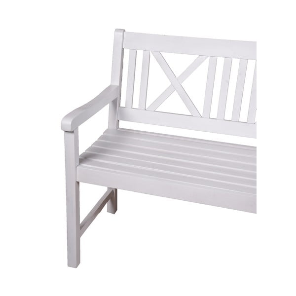 Panchina da giardino in legno bianco Malmö - Garden Pleasure-image-2