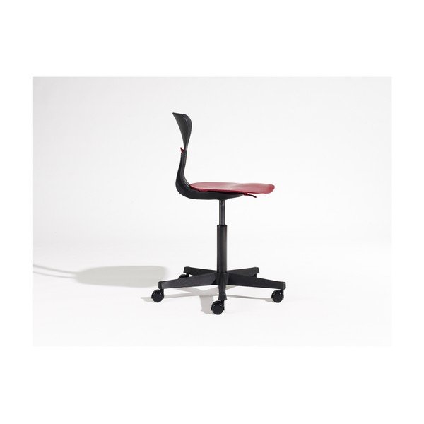 Sedia girevole per bambini grigia e rossa con ruote Ray - Flexa-image-1