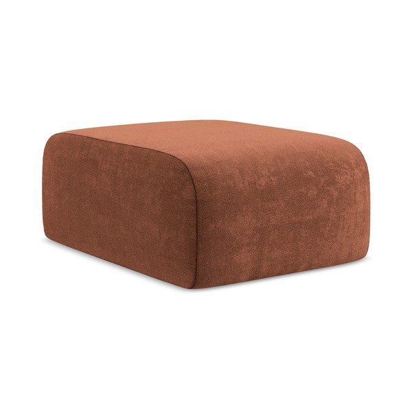 Poggiapiedi color terracotta con rivestimento in ciniglia Lani – Makamii