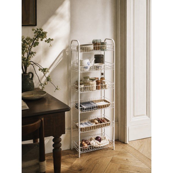 Scaffale bianco in metallo 41x104x23 cm Monaco – Metaltex-image-1