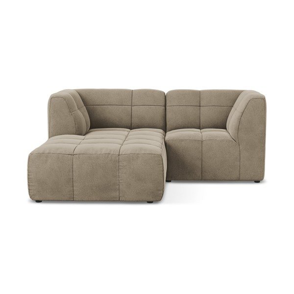 Divano angolare marrone (con penisola a sinistra/con chaise lounge) con rivestimento in velluto Aloha – Makamii