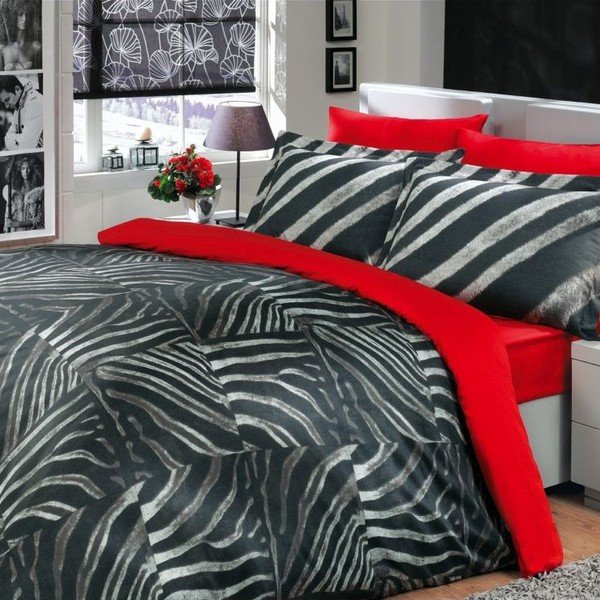 Povlečení na dvoulůžko Retro Black, 200x220 cm