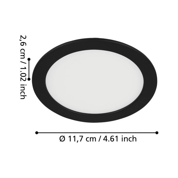 Plafoniera LED/da incasso nera FUEVA 5 – EGLO-image-2