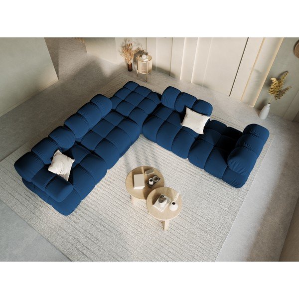 Modulo divano in velluto blu (angolo sinistro) Bellis - Micadoni Home-image-1