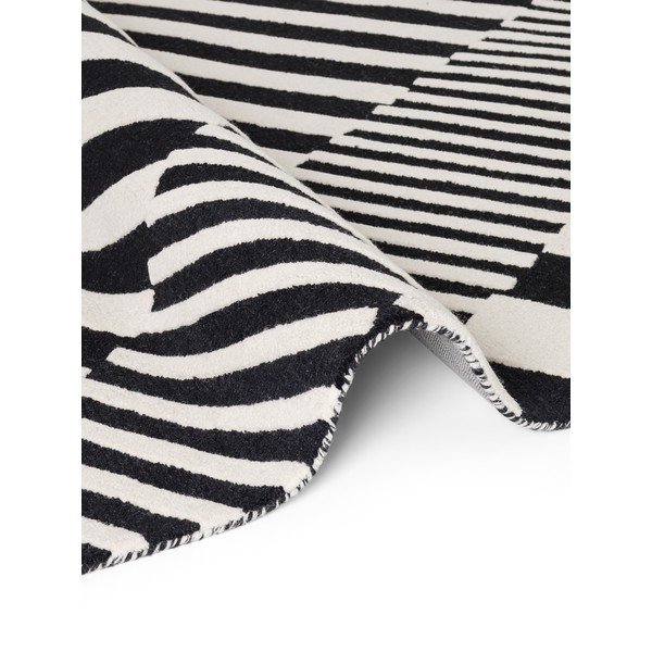Tappeto bianco e nero in lana tessuto a mano 120x180 cm Stryve Flux – Elle Decoration-image-4