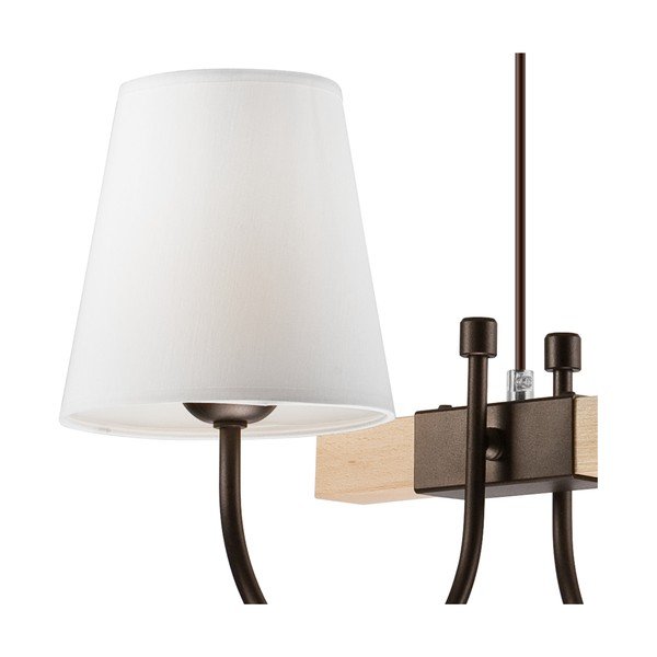 Lampada a sospensione marrone scuro con paralume in tessuto ø 15 cm Julietta - LAMKUR-image-4