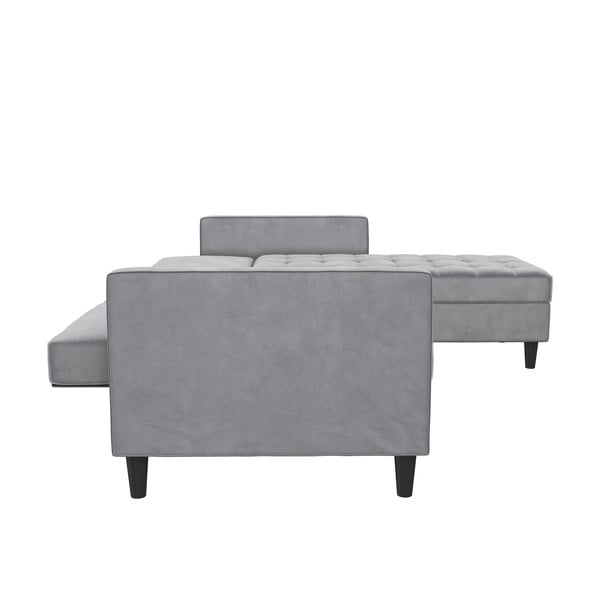 Divano angolare grigio chiaro in velluto Presley - Støraa-image-4