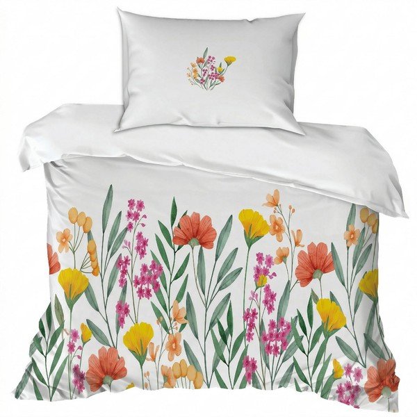 Set copripiumino e federa color crema per letto singolo 200x140 cm Clementine – Mijolnir