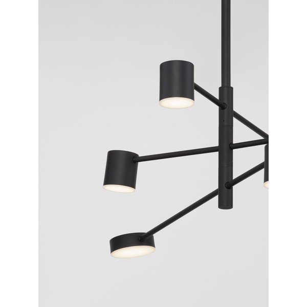 Lampadario LED nero in alluminio con paralume in vetro acrilico con intensità regolabile ø 100 cm Nordik – Nova Luce-image-2