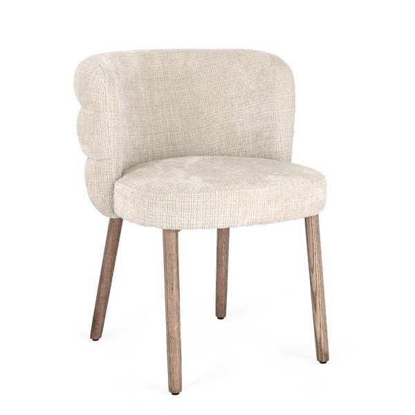 Sedia da pranzo beige in imbottito Ilma – Bizzotto