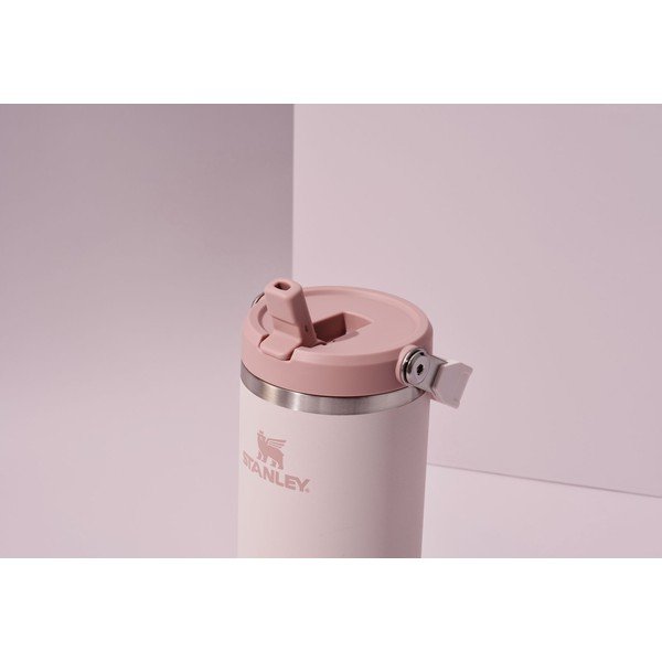 Borraccia termica rosa chiaro in acciaio inox 410 ml IceFlow™ Flip Straw 2.0 Tumbler Rose Quartz – Stanley-image-1