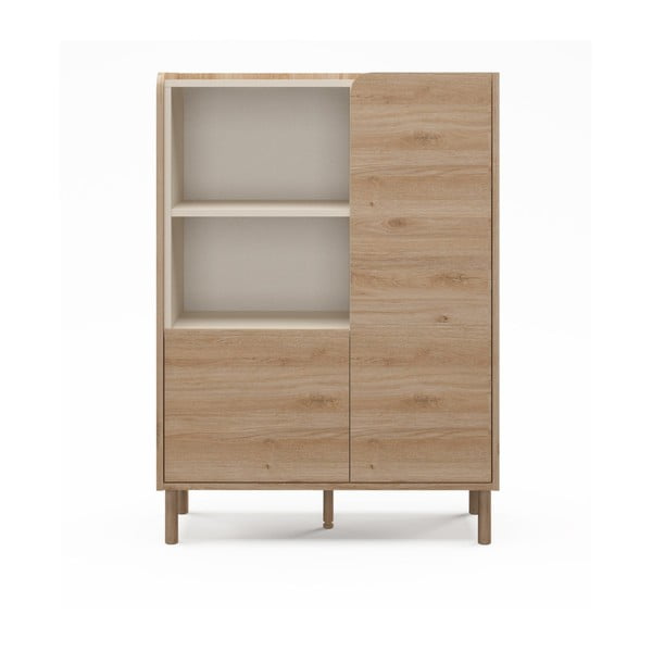 Armadietto di colore naturale con effetto rovere 90x125x40 cm Monza – Marckeric