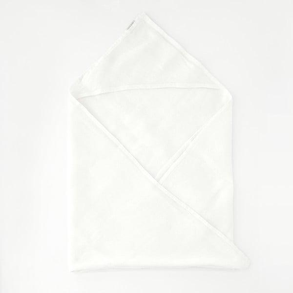 Asciugamano per bambini in lino bianco con cappuccio 100x100 cm White - Linen Tales