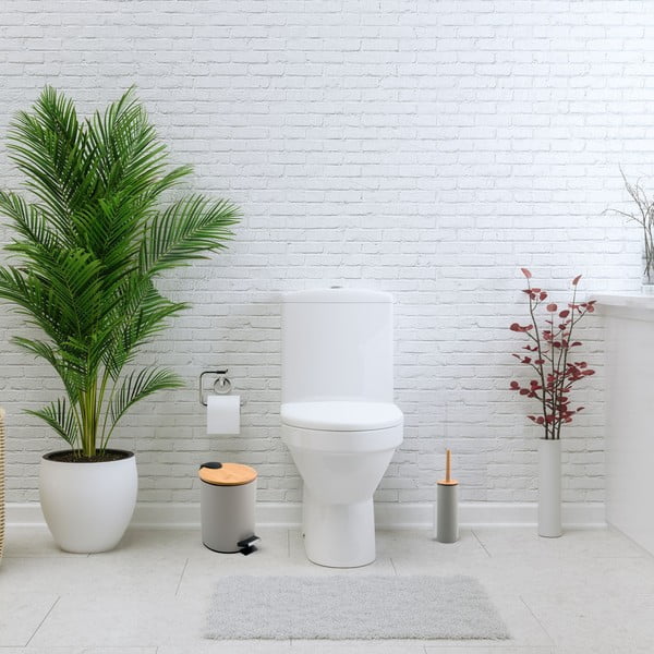 Cestino per la spazzatura grigio tortora in acciaio con pedale 3 l   Adonis – Spirella-image-1