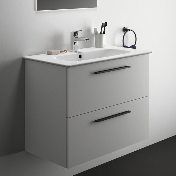 Mobile da lavabo bianco a sospensione 80x63 cm i.Life A - Ideal Standard-image-4