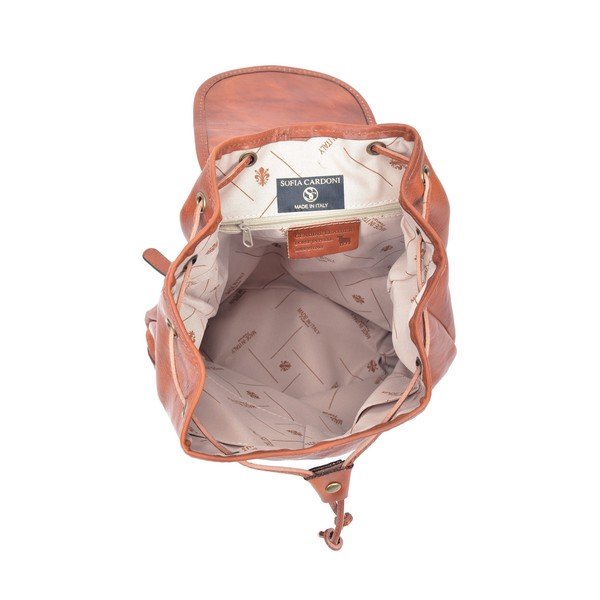 Zaino in pelle marrone cognac Cindy - Sofia Cardoni-image-3