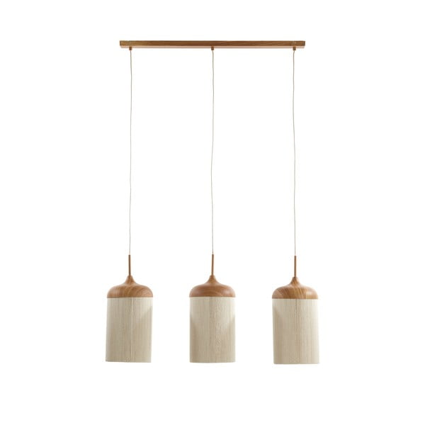 Lampadario in colore naturale con paralume in tessuto Dania - Light & Living