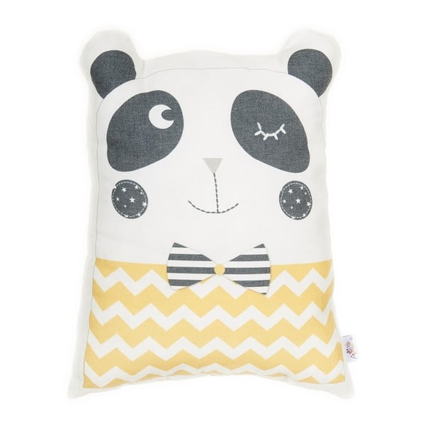 Cuscino per bambini giallo con cotone Mike & Co. NEW YORK Cuscino giocattolo Panda, 25 x 36 cm - Mike & Co. NEW YORK