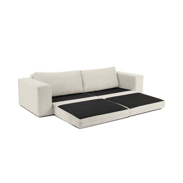 Divano letto in velluto a coste beige Donatella - Milo Casa-image-4