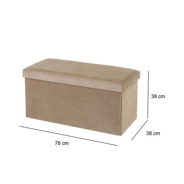 Sgabello in velluto beige Velvet - Casa Selección-image-3