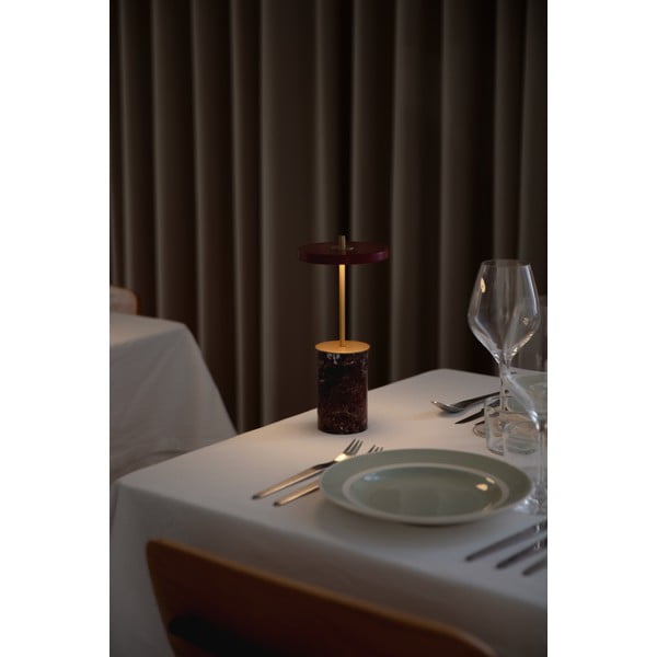 Lampada da tavolo dimmerabile a LED in marmo rosso con paralume in metallo (altezza 25,5 cm) Asteria Move Mini - UMAGE-image-4