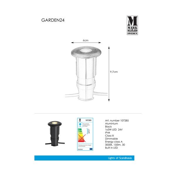 Apparecchio da incasso nero Garden 24, ø 60 mm - Markslöjd-image-2