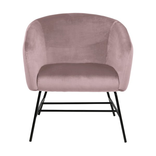 Pudrově růžové sametové křeslo Actona Ramsey-image-2