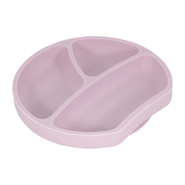 Piatto per bambini in rosa chiaro in silicone 19x20,5 cm – Kindsgut