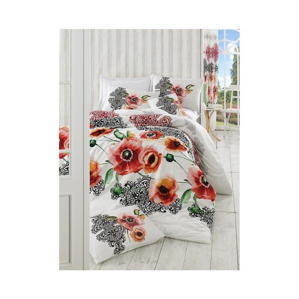 Biancheria per letto matrimoniale con lenzuolo Merve, 200 x 220 cm - Mijolnir