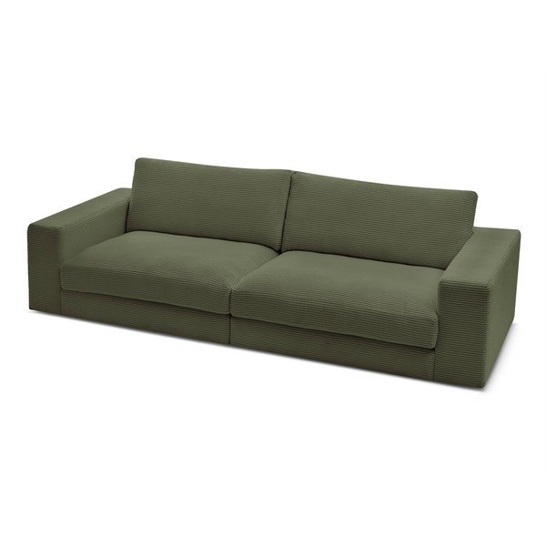 Divano verde con rivestimento in velluto a coste 274 cm Leonard – Bobochic Paris-image-4