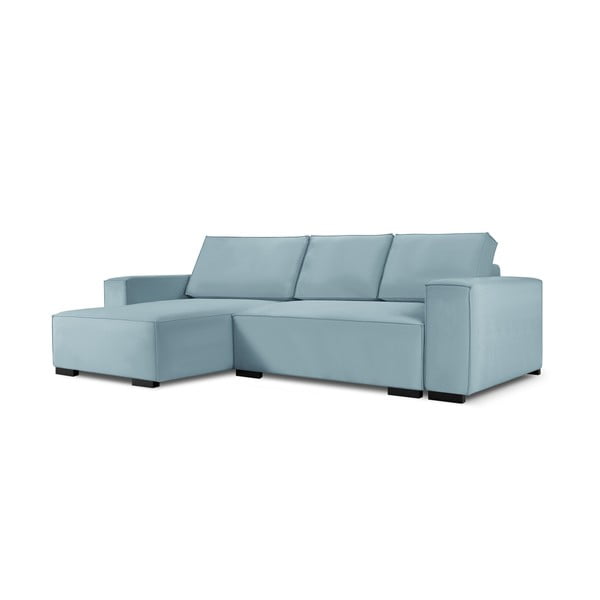 Divano letto in velluto a coste azzurro Azalea - Mazzini Sofas