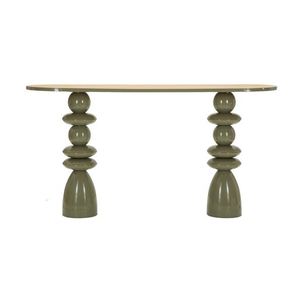 Tavolo consolle verde in metallo 45x150 cm Metal Console – Mauro Ferretti-image-2