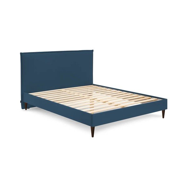 Letto matrimoniale imbottito blu con griglia 160x200 cm Sary - Bobochic Paris