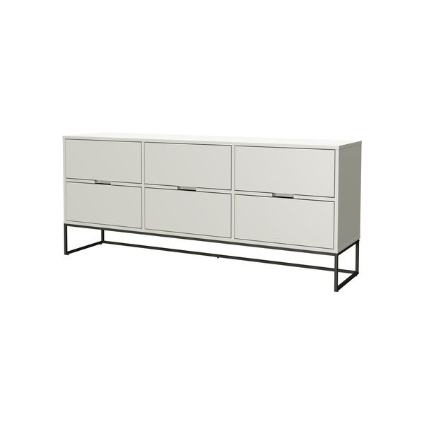 Cassettiera bianca con gambe in metallo nero Lipp - Tenzo-image-3