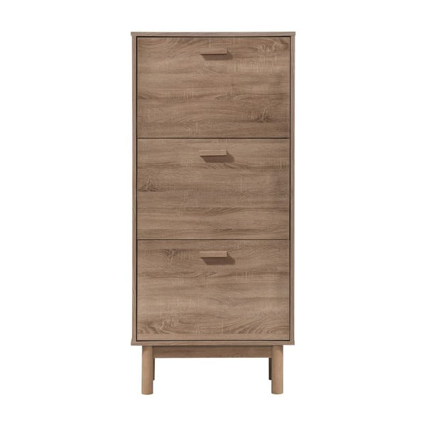 Scarpiera con ante a battente effetto rovere naturale Melanie - Støraa-image-1