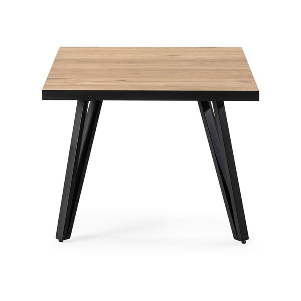 Tavolino nero/naturale con piano in rovere 60x60 cm Sindi - Marckeric-image-2