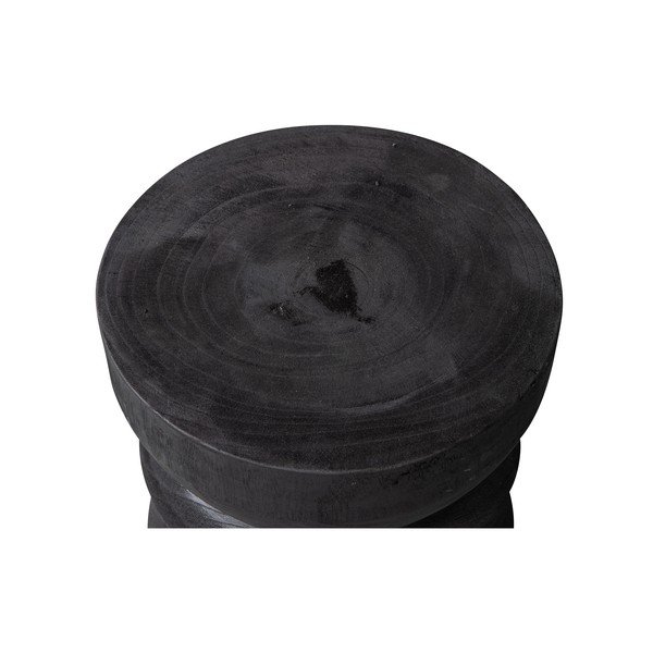 Sgabello da giardino nero in legno di paulownia Bikkel - WOOOD-image-1