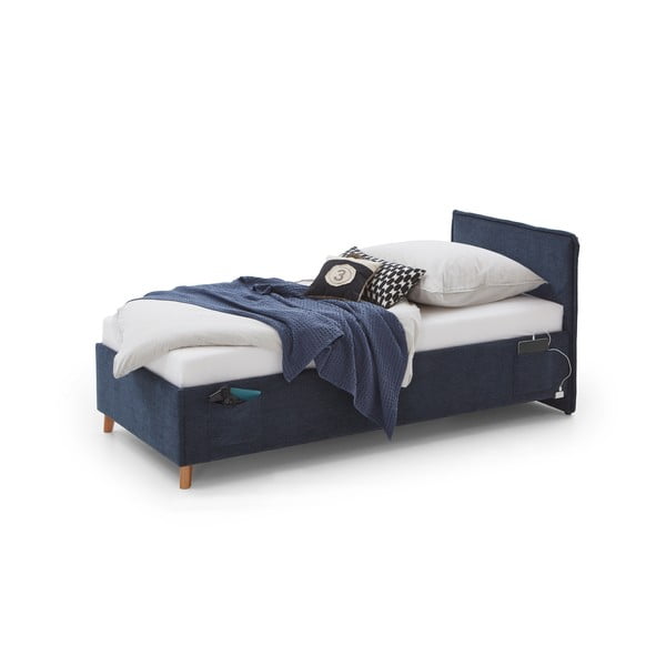 Letto da bambini blu scuro imbottito rete non inclusa 140x200 cm Fun – Meise Möbel-image-2