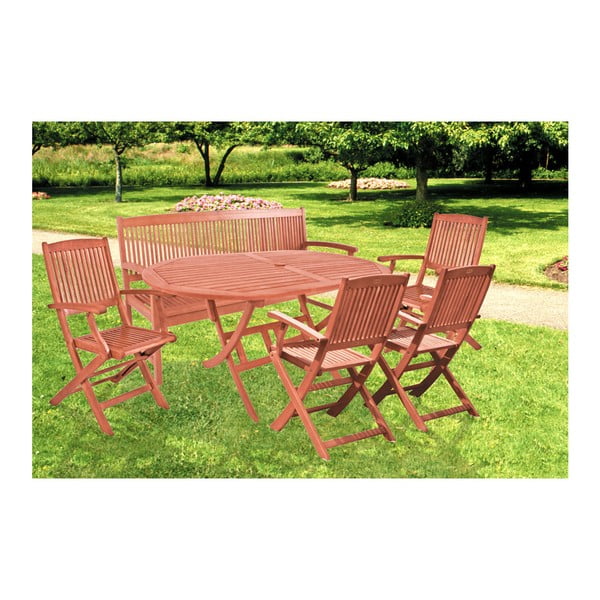 Panchina da giardino in legno di eucalipto Stoccolma - Garden Pleasure-image-3