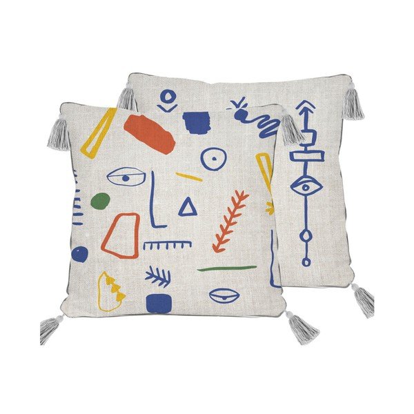 Federa reversibile con lino Juno, 45 x 45 cm - Madre Selva-image-2