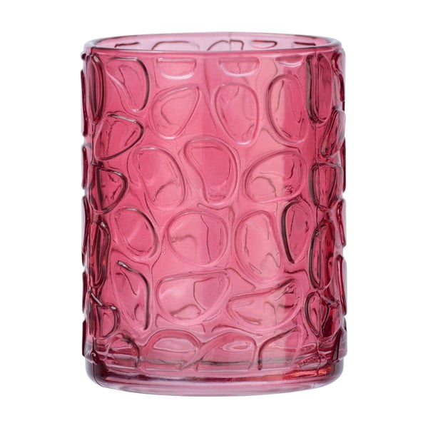 Bicchiere in vetro rosa intenso per spazzolini da denti Foglia Vetro - Wenko