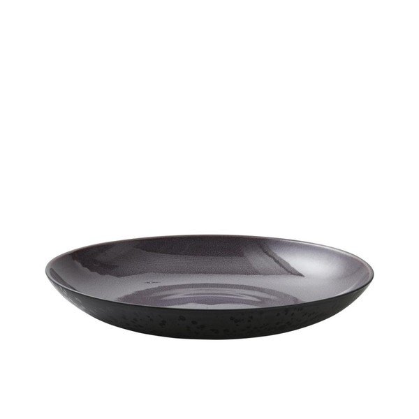 Ciotola da portata in gres nero con smalto interno viola Mensa, diametro 40 cm - Bitz