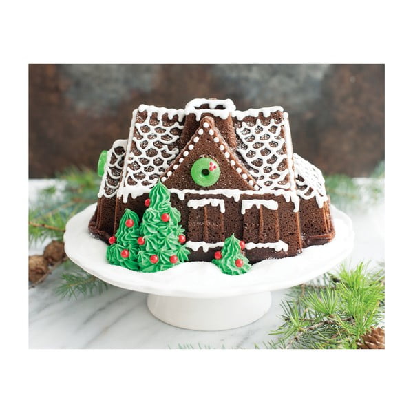 Stampo per dolci in argento , 2,1 l Gingerbread House - Nordic Ware-image-3